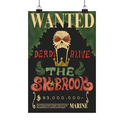 One Piece Brook (The Musician) Wanted Poster - Premium Matte Art Print