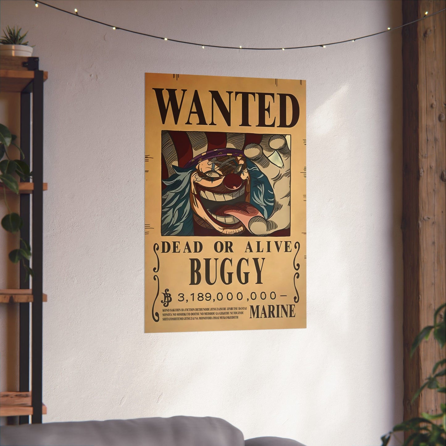 One Piece Buggy the Clown Wanted Poster - Premium Matte Art Print