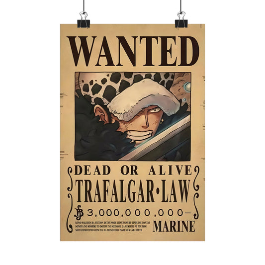 One Piece Trafalgar Law Wanted Poster - Premium Matte Art Print