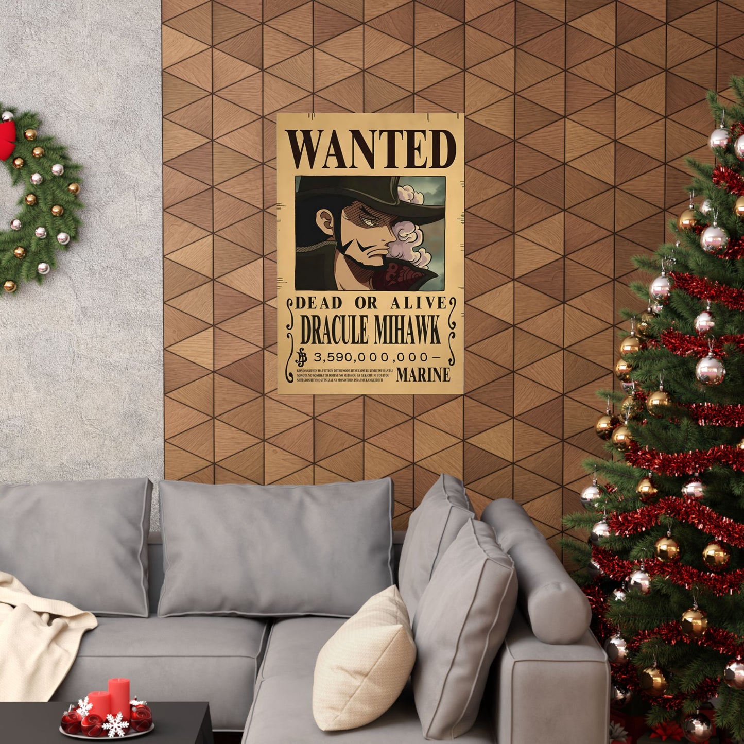 One Piece Dracule Mihawk Wanted Poster - Premium Matte Art Print