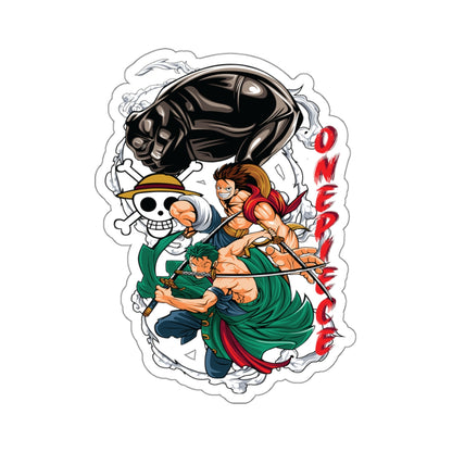 Luffy and Zoro Action Kiss-Cut Sticker – One Piece Dynamic Duo