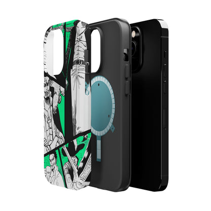 Dracule Mihawk Green Manga Tough Magnetic iPhone Case – Master Swordsman Design