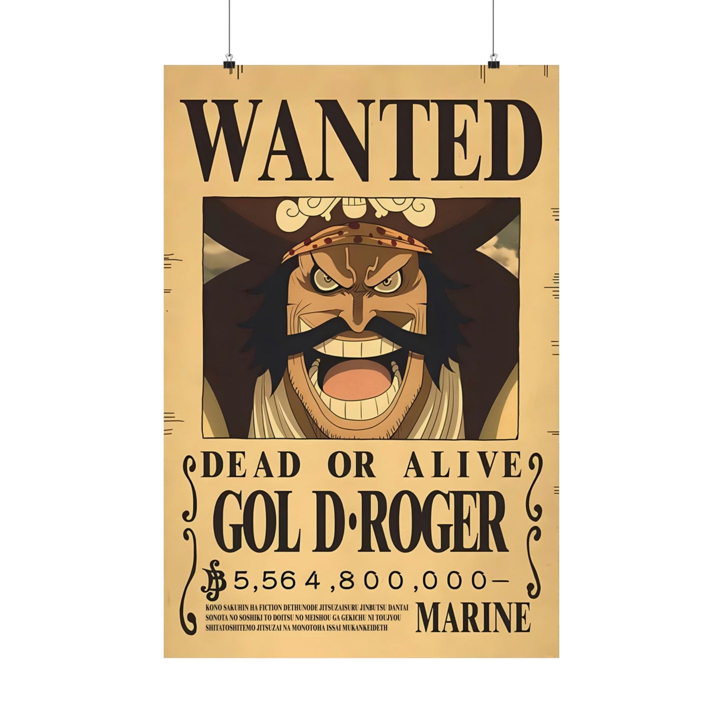 One Piece Gol D. Roger Wanted Poster - Premium Matte Art Print