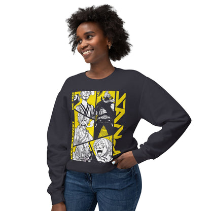 Sanji Crewneck Sweatshirt - Dynamic Yellow One Piece Design