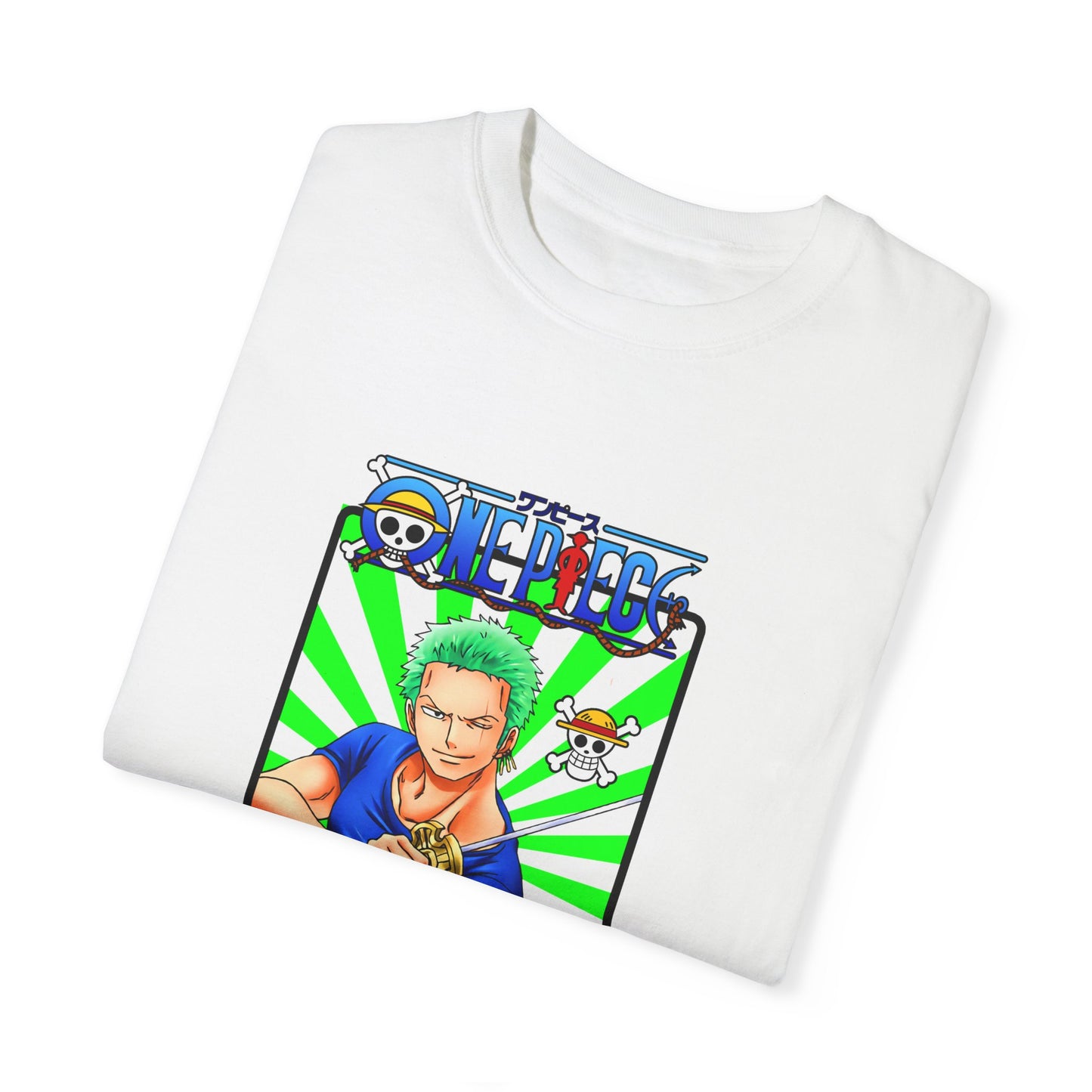 Garment-Dyed Roronoa Zoro T-Shirt – One Piece Three-Sword Style Power