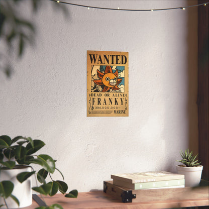 One Piece Franky Wanted Poster - Premium Matte Art Print