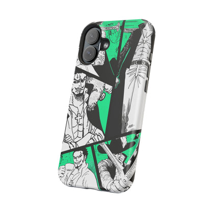 Dracule Mihawk Green Manga Tough Magnetic iPhone Case – Master Swordsman Design