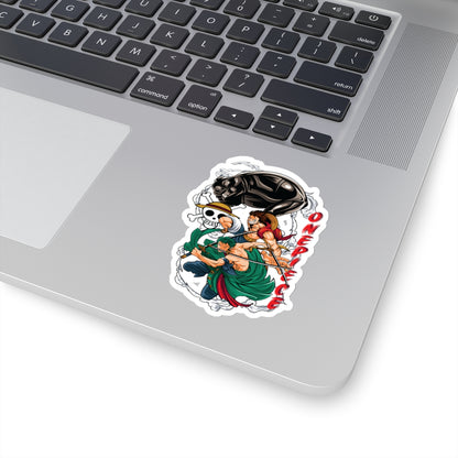 Luffy and Zoro Action Kiss-Cut Sticker – One Piece Dynamic Duo