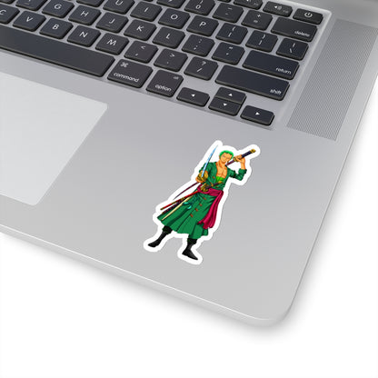 Roronoa Zoro Kiss-Cut Sticker – The Pirate Hunter in Action