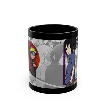 Naruto & Sasuke Black Ceramic Mug – Naruto Shippuden Duo Design