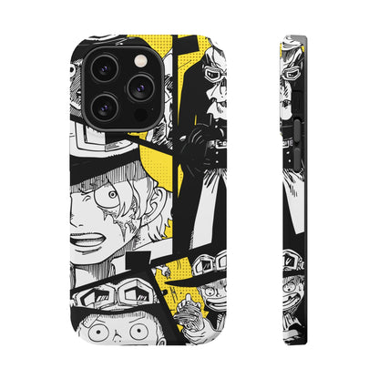 Sabo Yellow Manga Magnetic iPhone Case – Revolutionary Flame Design