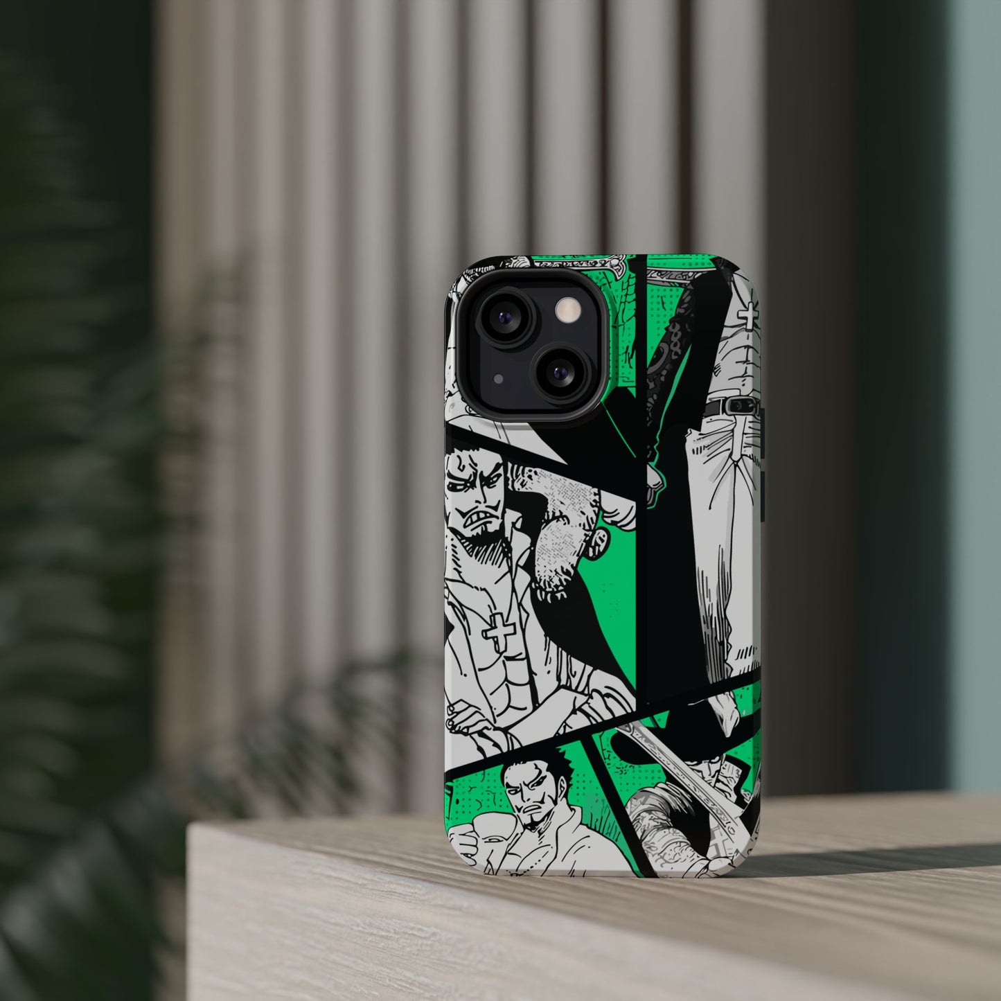 Dracule Mihawk Green Manga Tough Magnetic iPhone Case – Master Swordsman Design