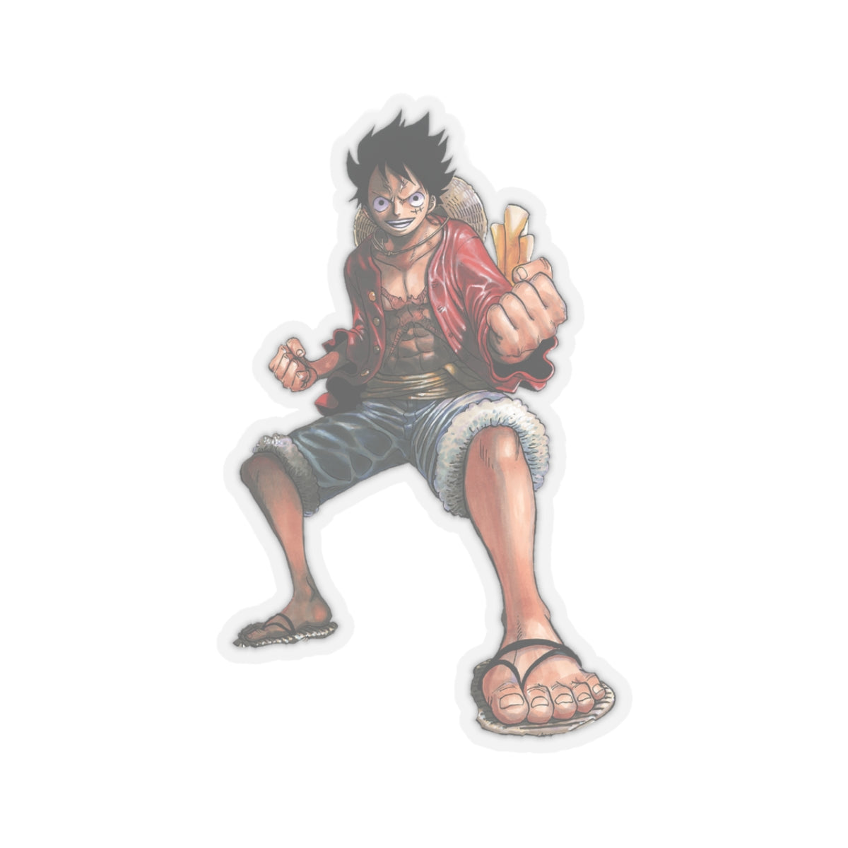 Luffy's Determined Stance Vinyl Sticker – Perfect for One Piece Fans