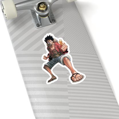 Luffy's Determined Stance Vinyl Sticker – Perfect for One Piece Fans