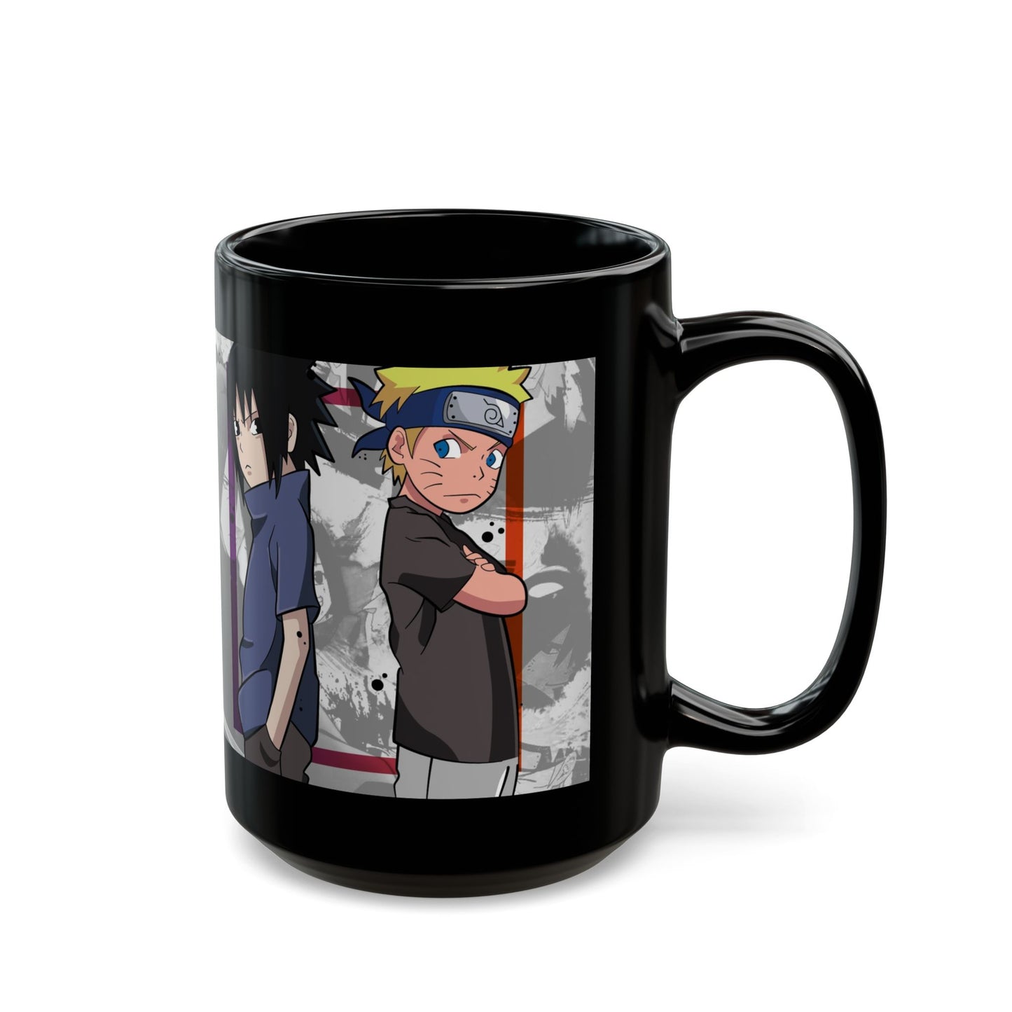 Naruto & Sasuke Black Ceramic Mug – Naruto Shippuden Duo Design