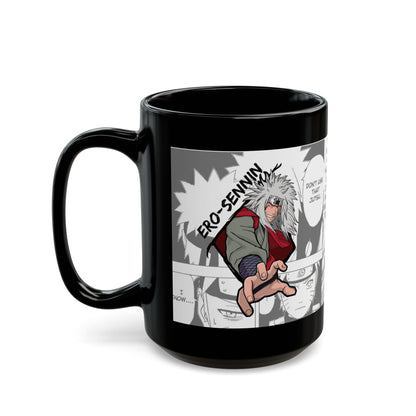 Ero-Sennin Jiraiya Black Ceramic Mug - Naruto Inspired Gift