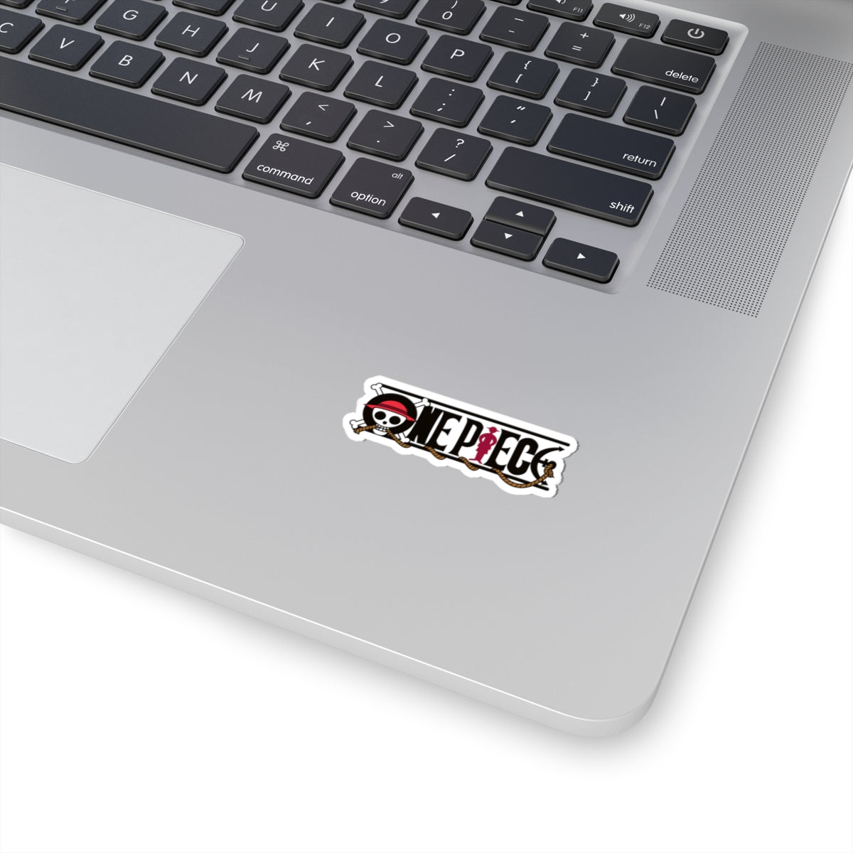 One Piece Logo Kiss-Cut Sticker – Black and Red Pirate Design