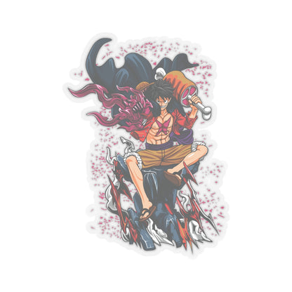 Luffy with Supreme Flame and Mace Kiss-Cut Sticker