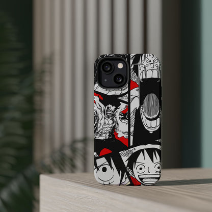 Luffy & Gear 5 Manga Tough Magnetic iPhone Case – Bold Adventure Design