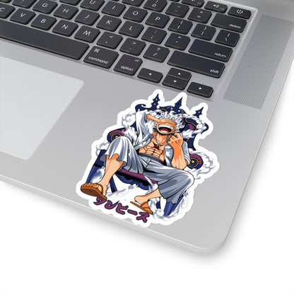 Luffy Gear 5 Joyful King Kiss-Cut Sticker – One Piece Supreme Design