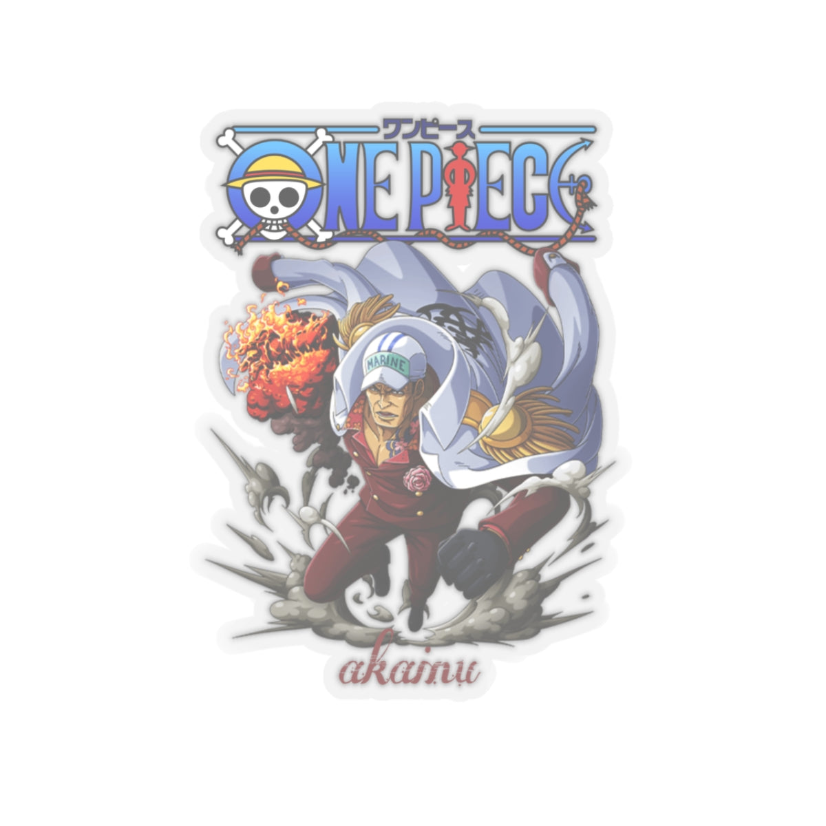 Akainu Sticker – Marine Admiral’s Fiery Justice