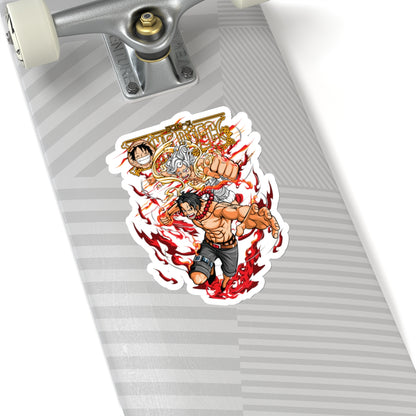 Ace and Luffy One Piece Kiss-Cut Sticker - Fire Fist Action