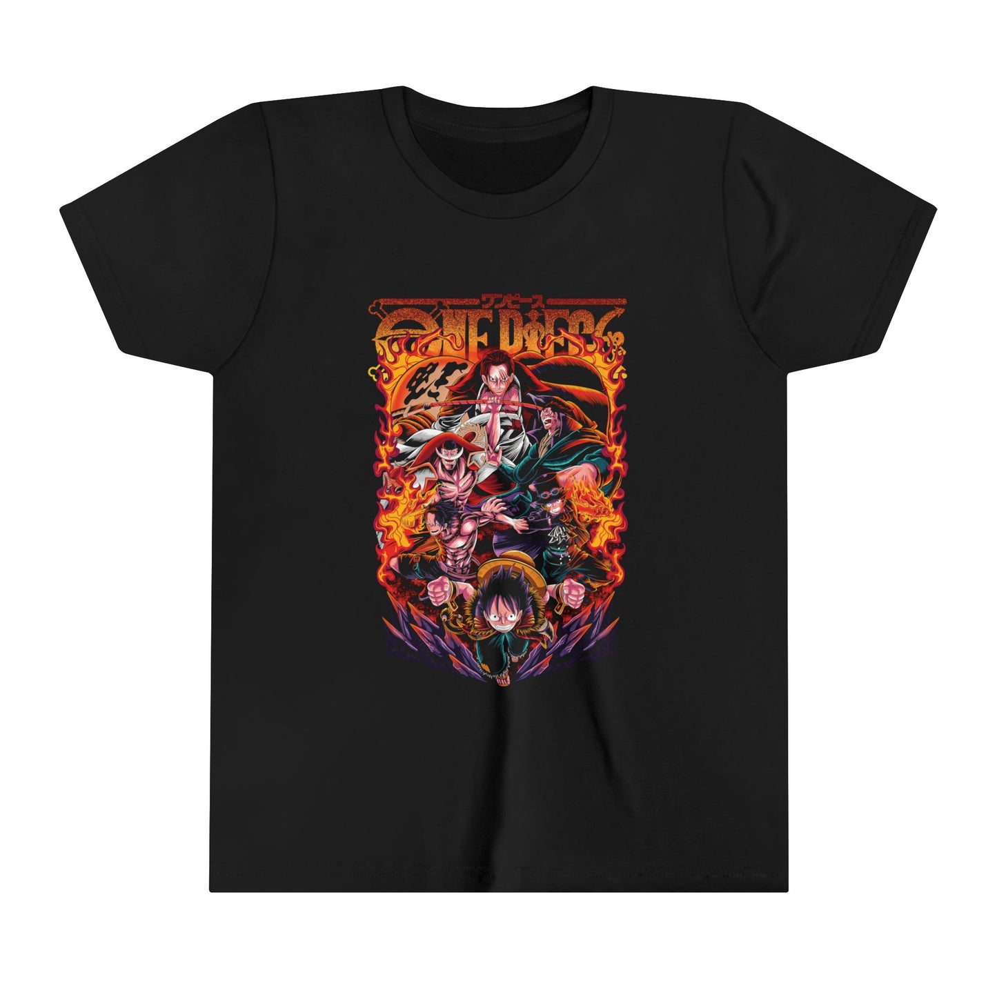 One Piece Legends Kids Tee - Luffy, Ace, Whitebeard, Shanks, Dragon, Sabo Anime T-Shirt