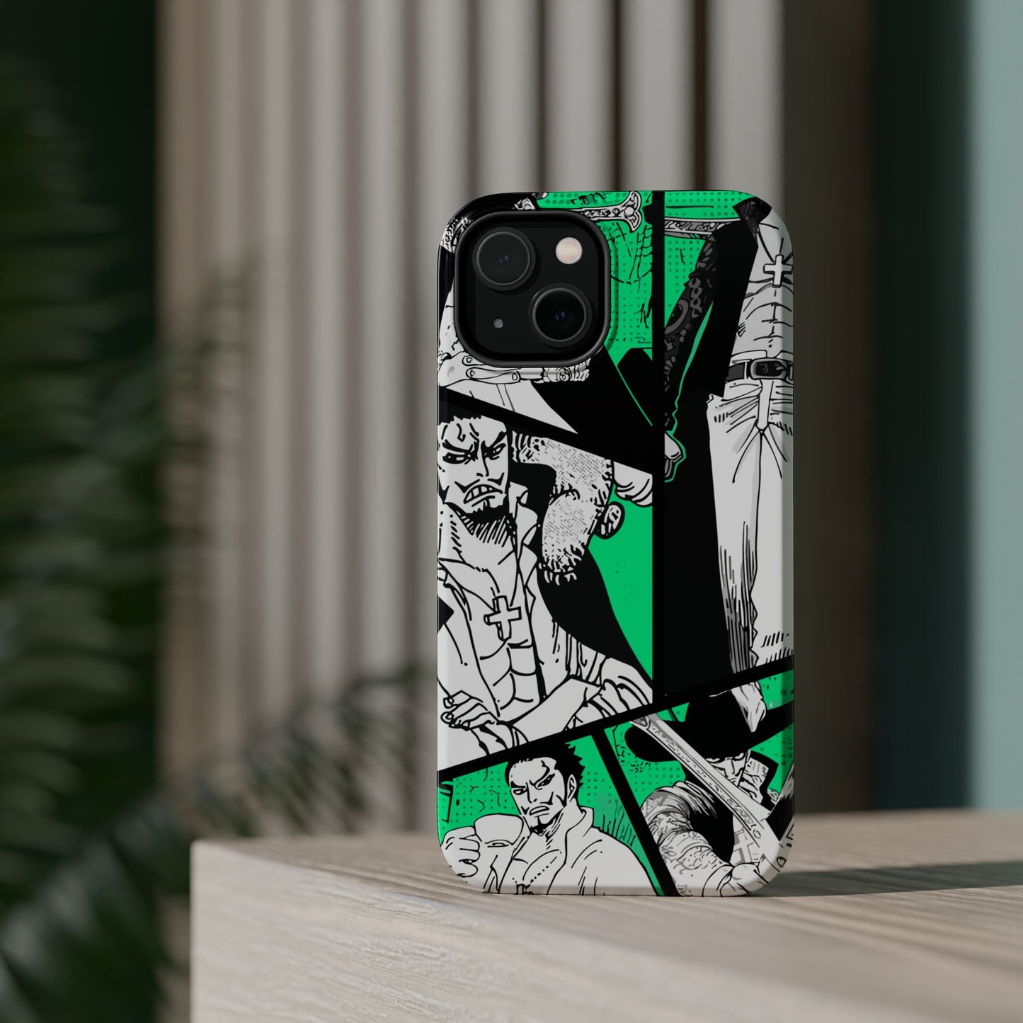 Dracule Mihawk Green Manga Tough Magnetic iPhone Case – Master Swordsman Design