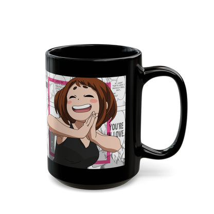 Ochaco Uraraka Black Ceramic Mug - My Hero Academia Inspired Gift