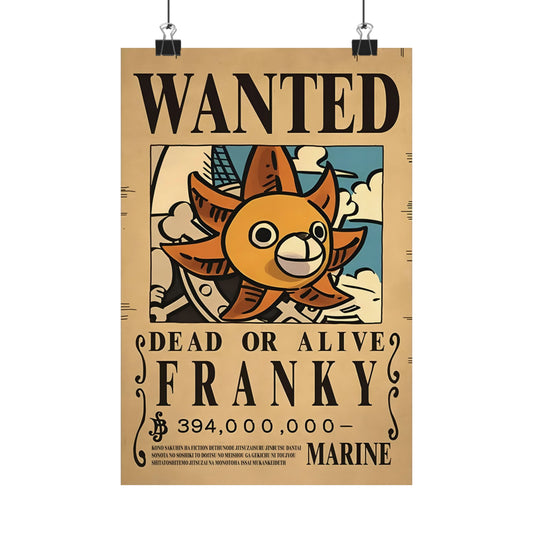 One Piece Franky Wanted Poster - Premium Matte Art Print