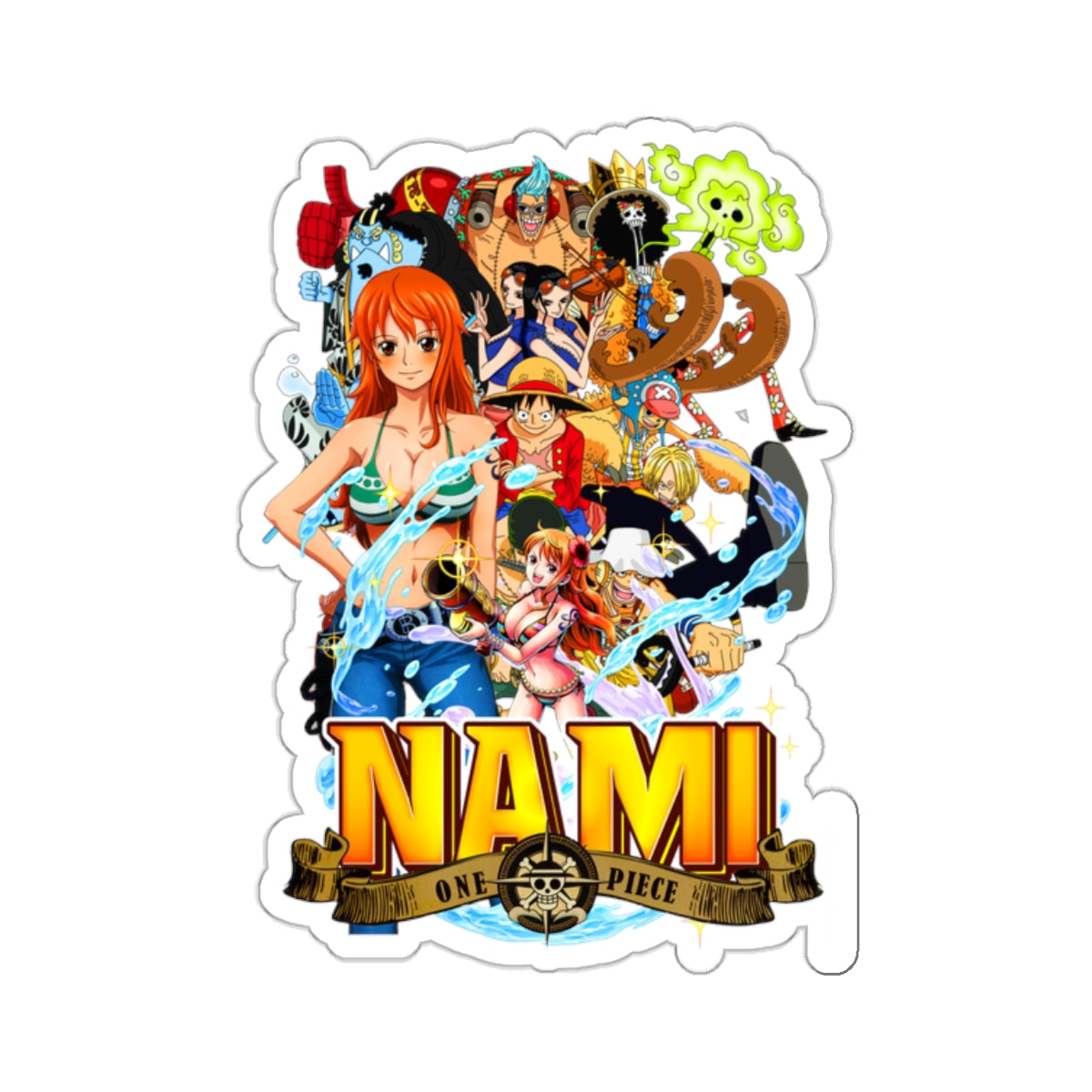 Nami & Straw Hat Crew One Piece Sticker