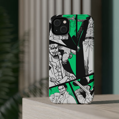 Dracule Mihawk Green Manga Tough Magnetic iPhone Case – Master Swordsman Design