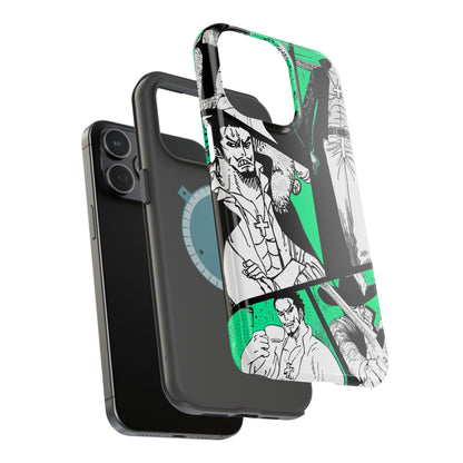 Dracule Mihawk Green Manga Tough Magnetic iPhone Case – Master Swordsman Design