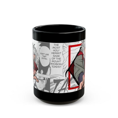 Ero-Sennin Jiraiya Black Ceramic Mug - Naruto Inspired Gift