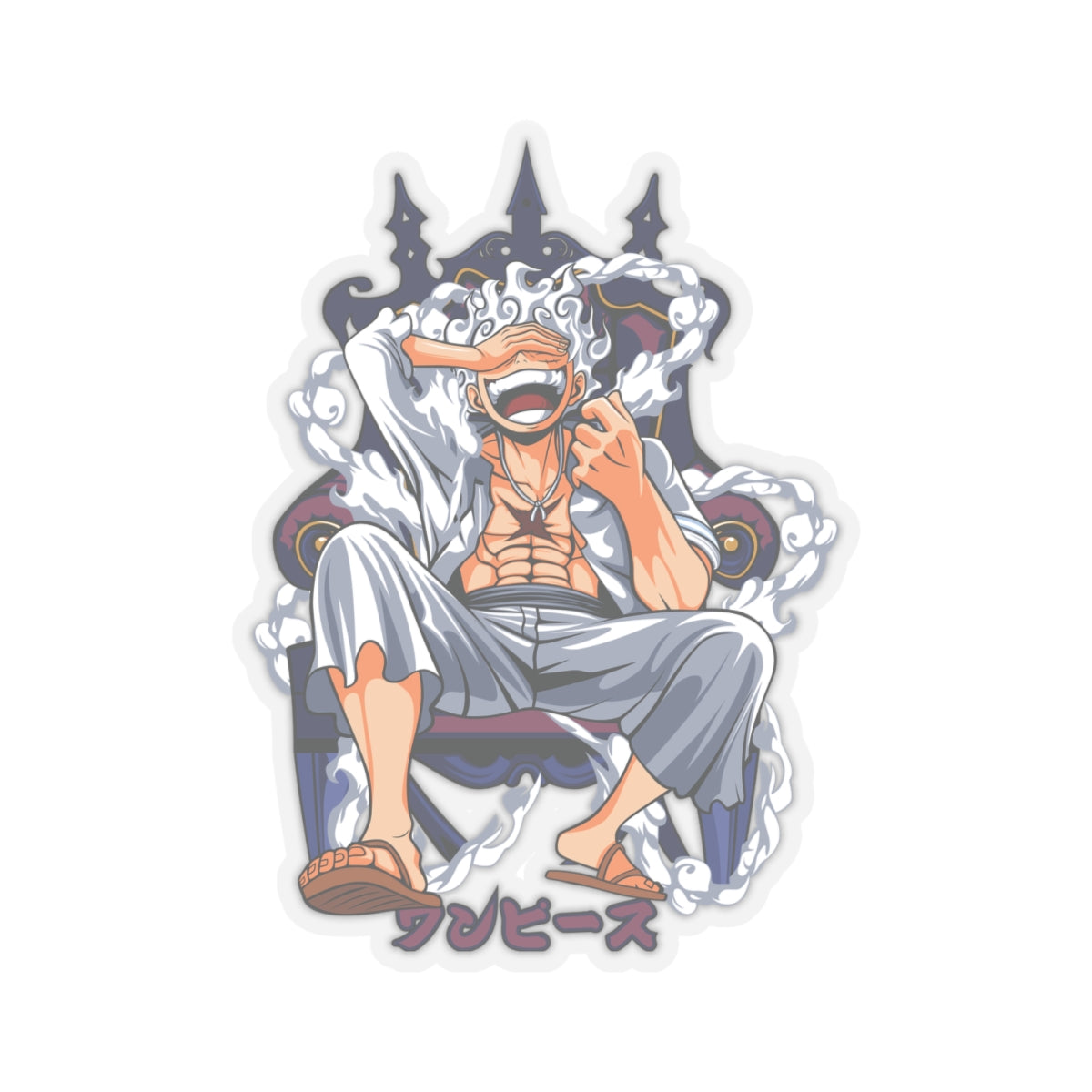 Luffy Gear 5 Joyful King Kiss-Cut Sticker – One Piece Supreme Design