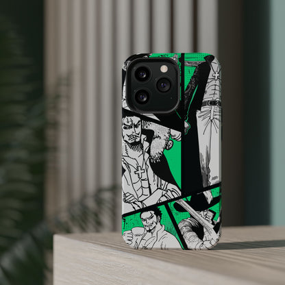 Dracule Mihawk Green Manga Tough Magnetic iPhone Case – Master Swordsman Design