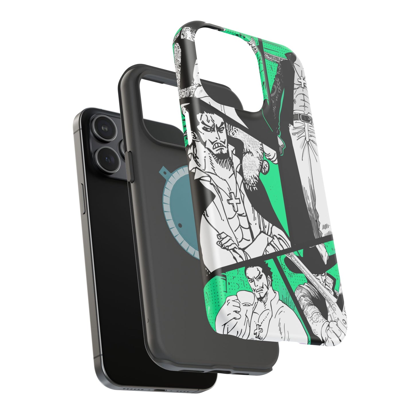 Dracule Mihawk Green Manga Tough Magnetic iPhone Case – Master Swordsman Design