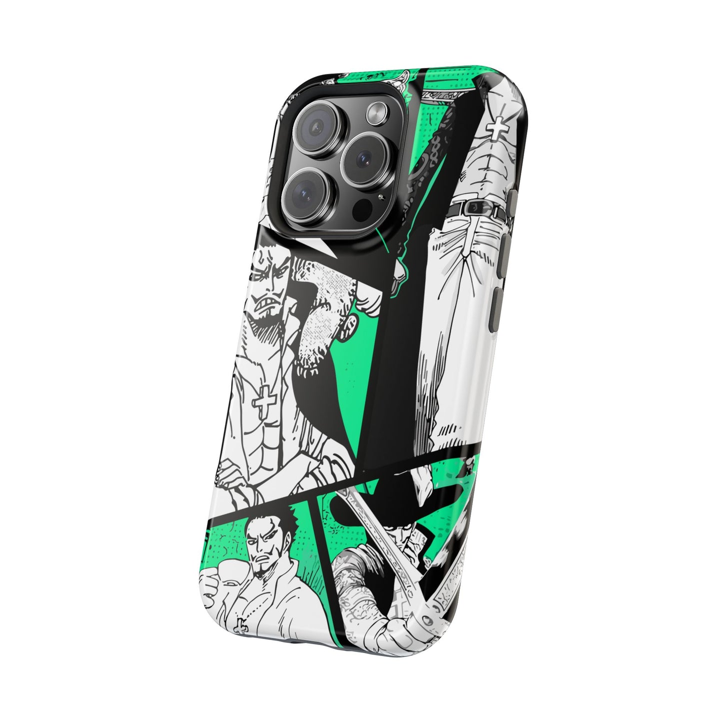 Dracule Mihawk Green Manga Tough Magnetic iPhone Case – Master Swordsman Design