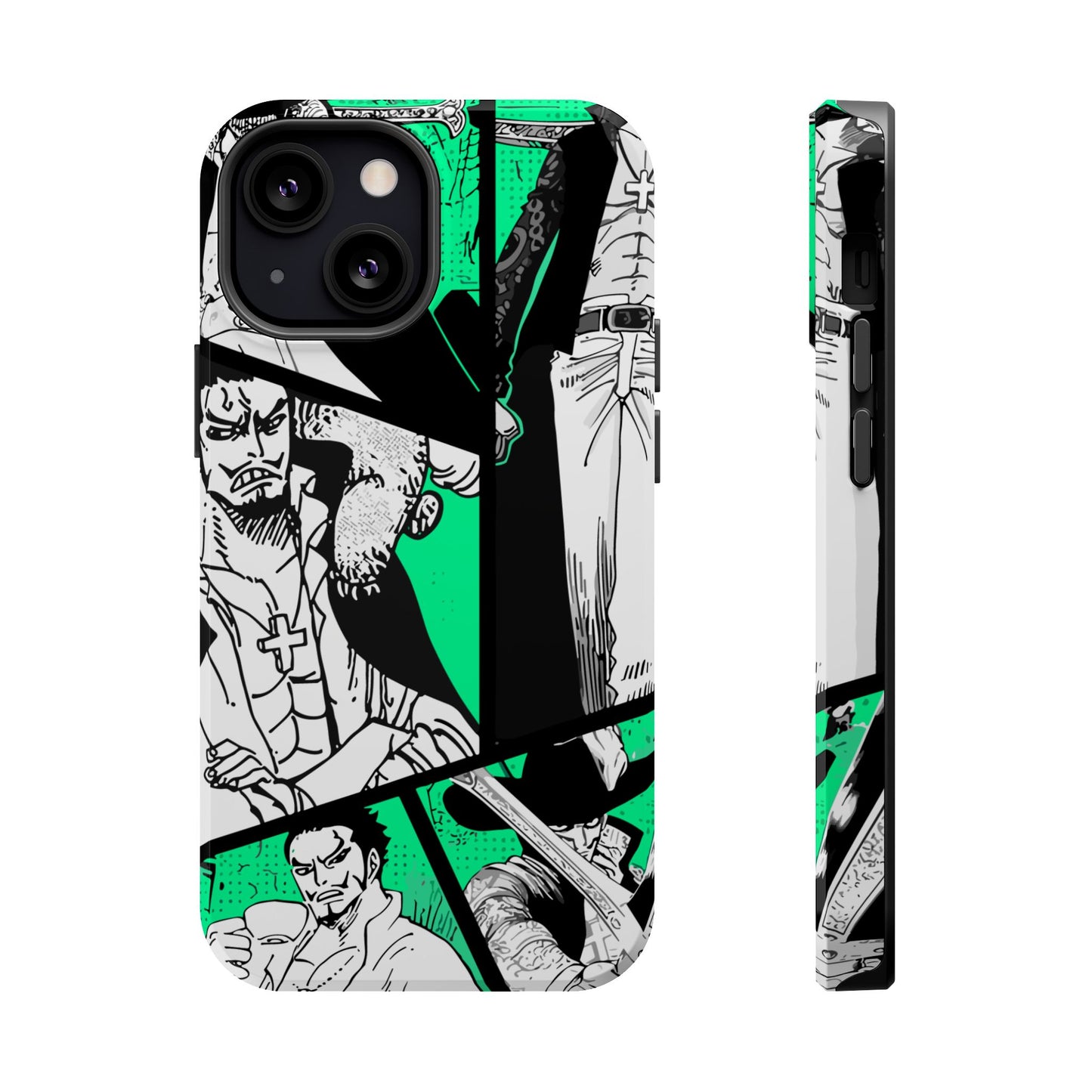 Dracule Mihawk Green Manga Tough Magnetic iPhone Case – Master Swordsman Design