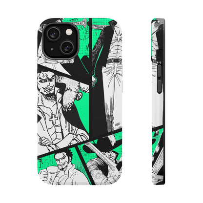 Dracule Mihawk Green Manga Tough Magnetic iPhone Case – Master Swordsman Design