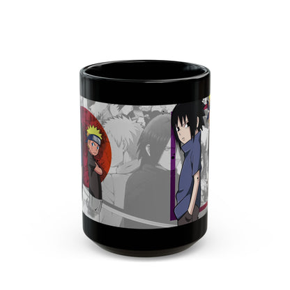 Naruto & Sasuke Black Ceramic Mug – Naruto Shippuden Duo Design