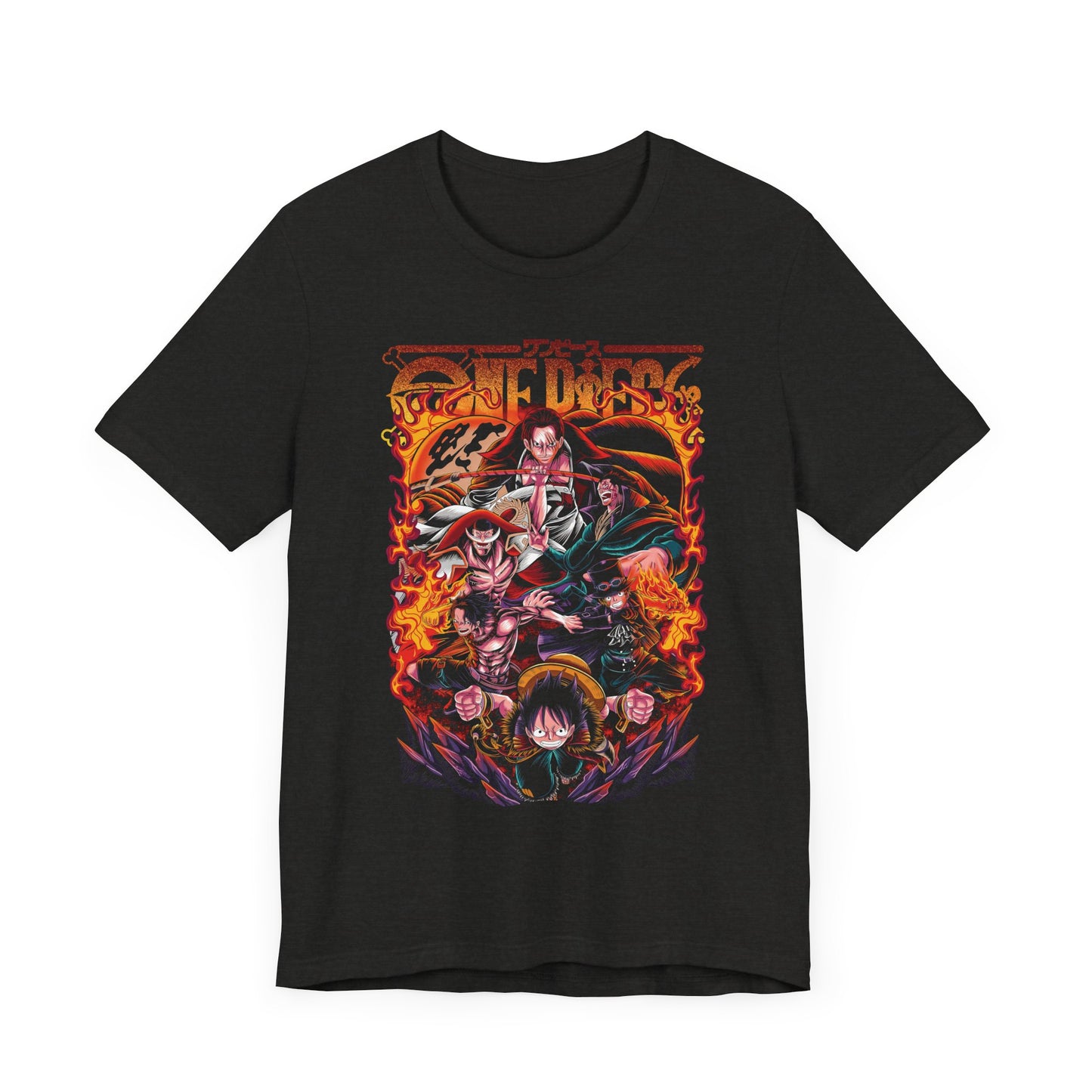 One Piece Legends Flame Tee – Luffy, Ace, Dragon, Shanks, Sabo & Whitebeard T-Shirt