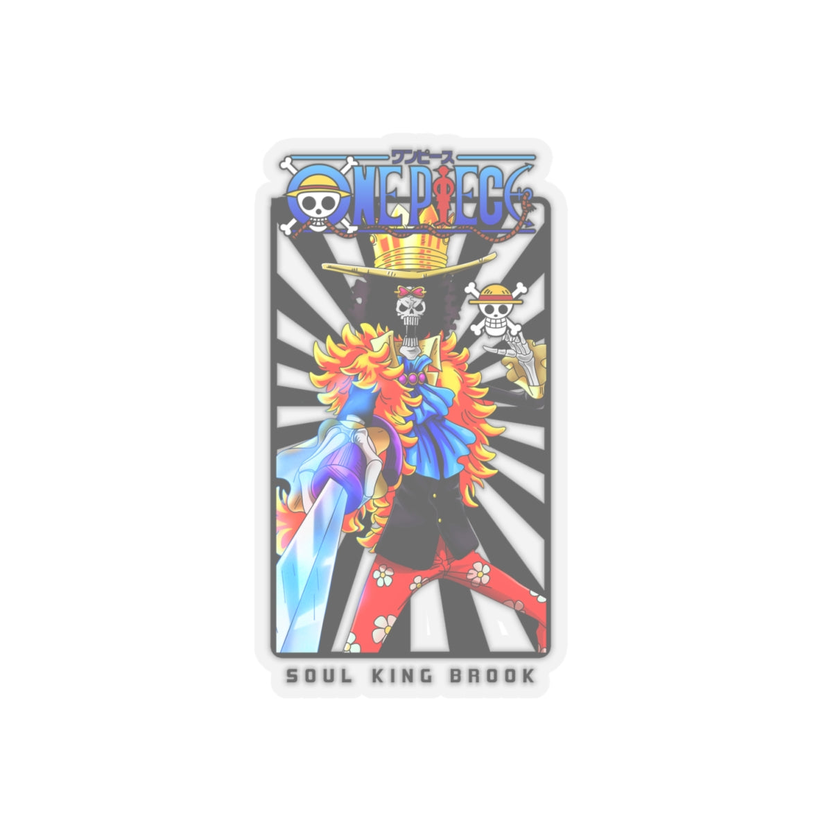 Soul King Brook Kiss-Cut Sticker – The Music Icon of One Piece