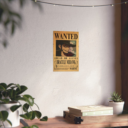 One Piece Dracule Mihawk Wanted Poster - Premium Matte Art Print