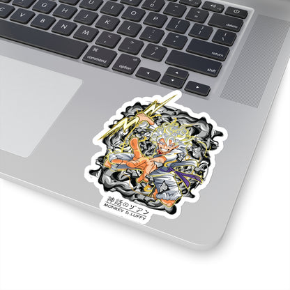 Luffy Gear 5 Thunder Strike Kiss-Cut Sticker – One Piece Divine Power