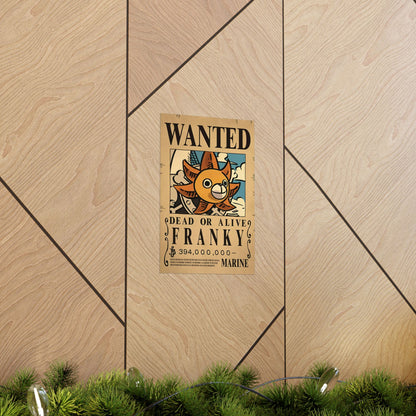 One Piece Franky Wanted Poster - Premium Matte Art Print