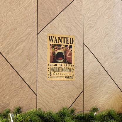 One Piece Donquixote Doflamingo Wanted Poster - Premium Matte Art Print