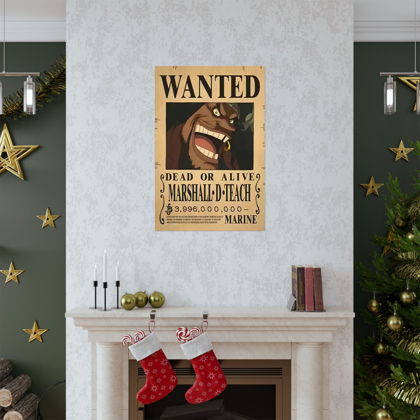 One Piece Marshall D. Teach Wanted Poster - Premium Matte Art Print