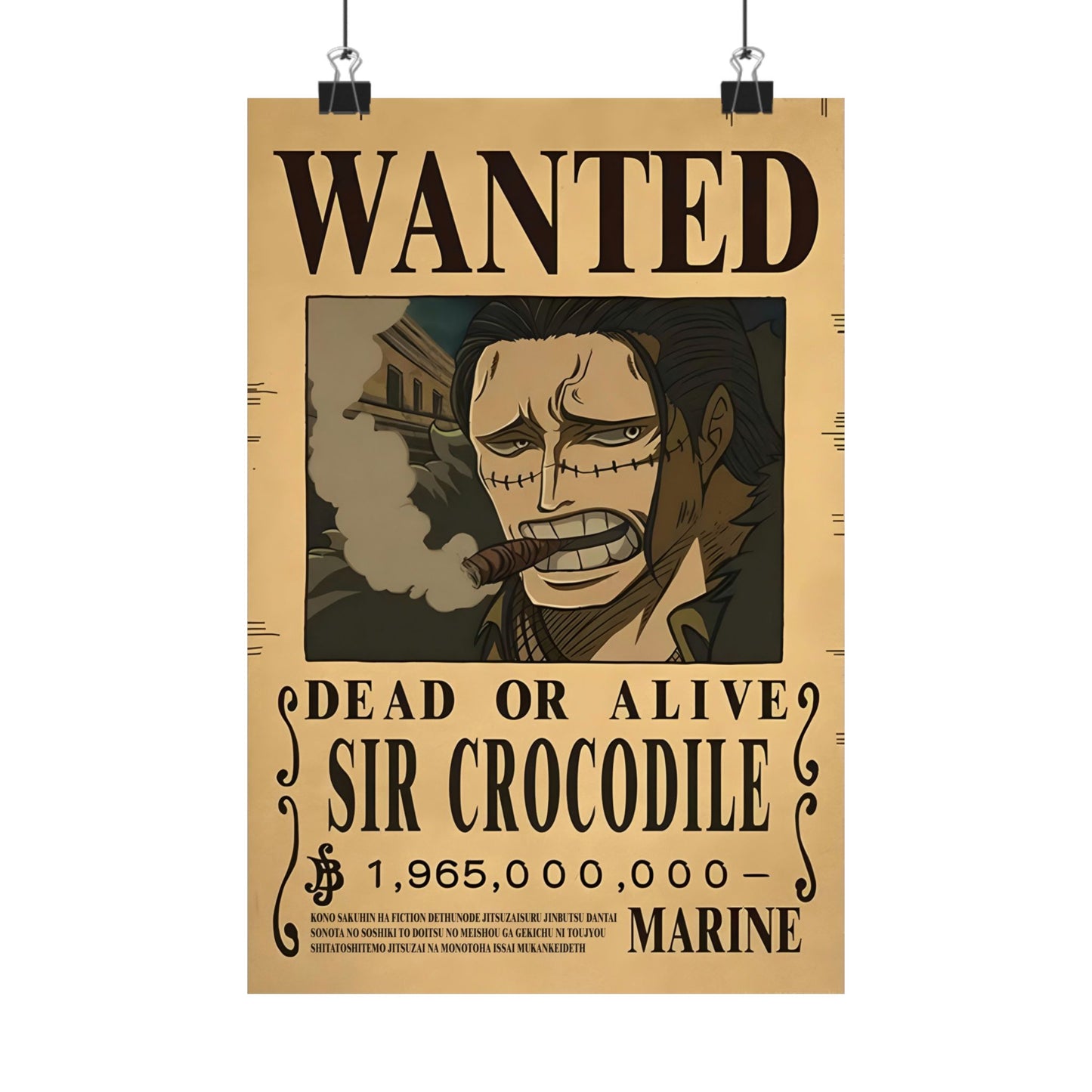 One Piece Sir Crocodile Wanted Poster - Premium Matte Art Print