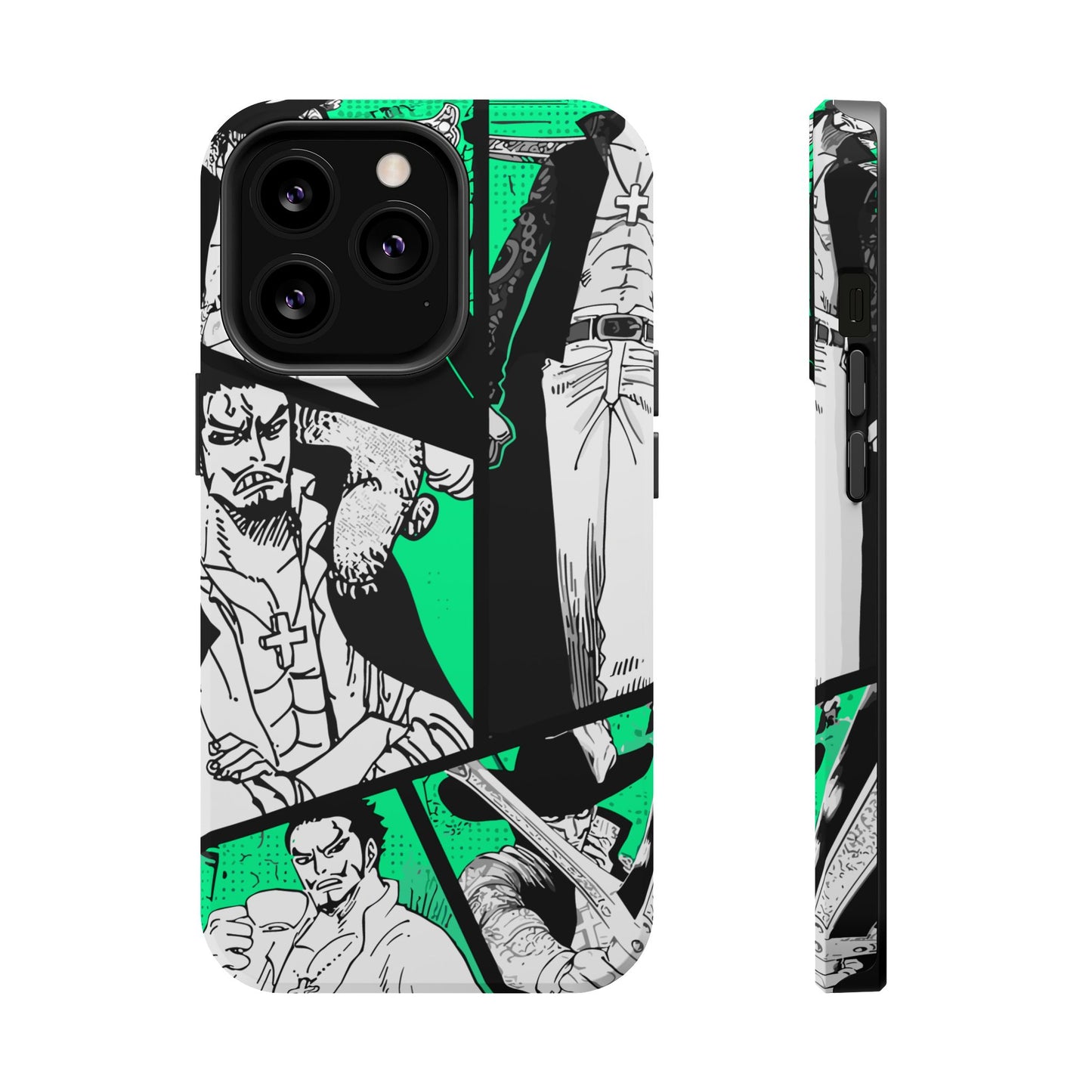 Dracule Mihawk Green Manga Tough Magnetic iPhone Case – Master Swordsman Design